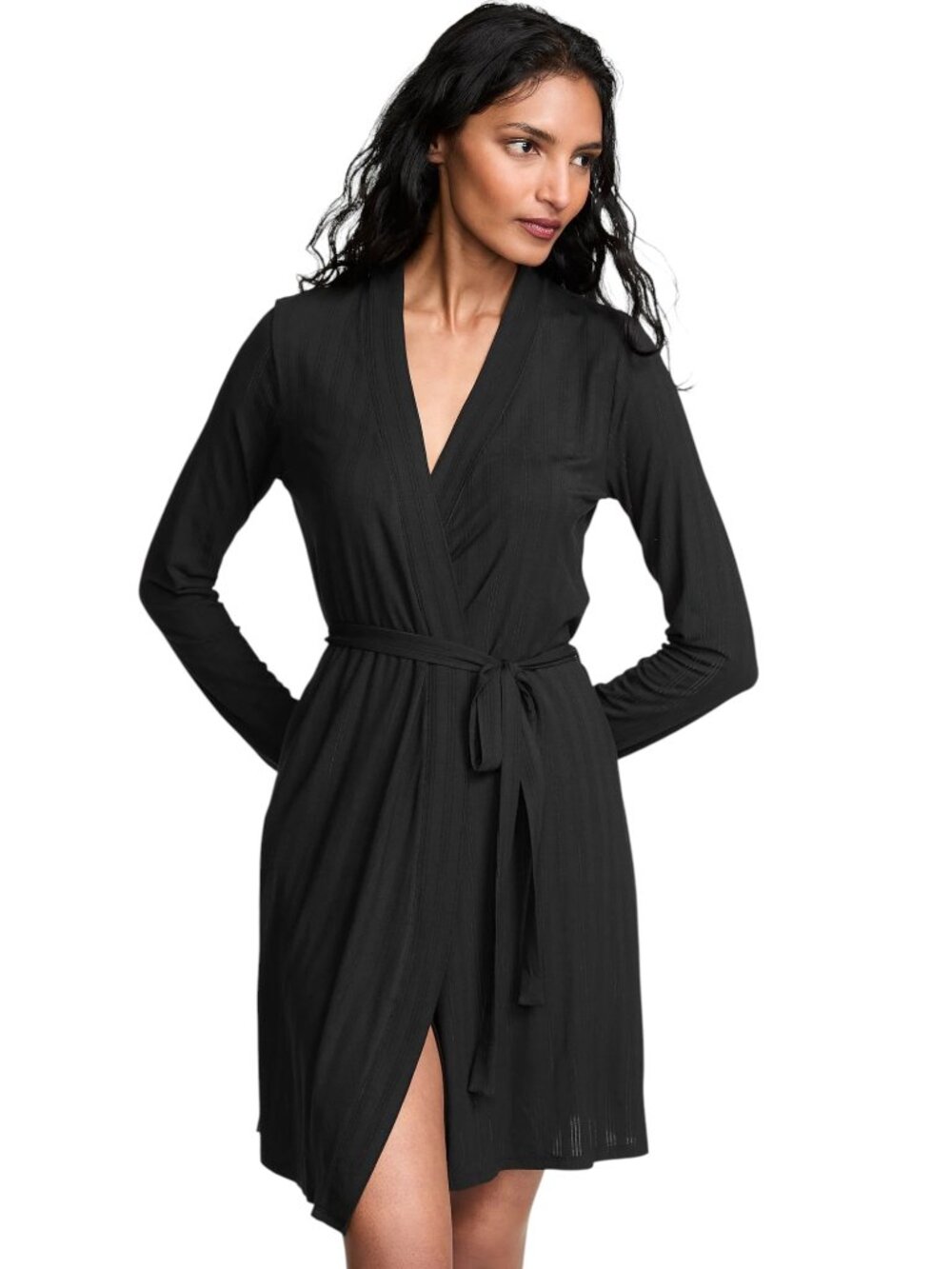 Victoria’s Secret SoSoft Modal Ultra-Fine Short Robe Black M/L NWT